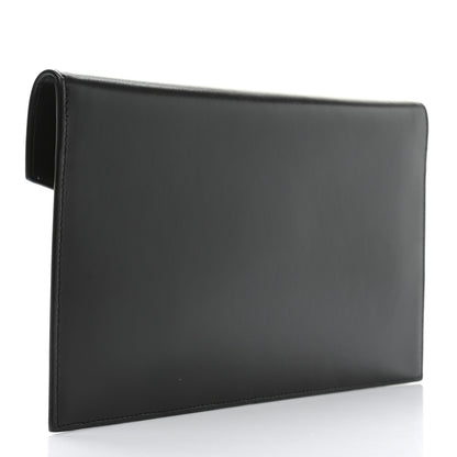 Saint Laurent Smooth Shiny Calfskin Monogram Uptown Pouch Black 4 of 10