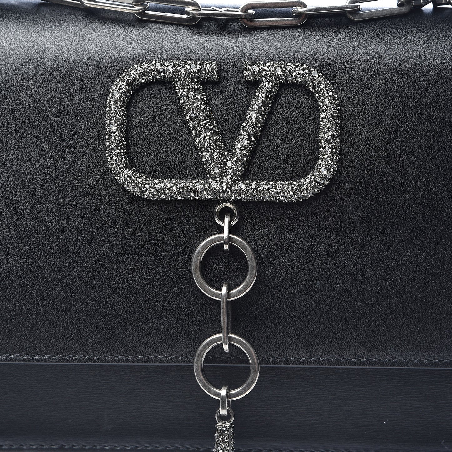 Calfskin VCase Shoulder Bag Black