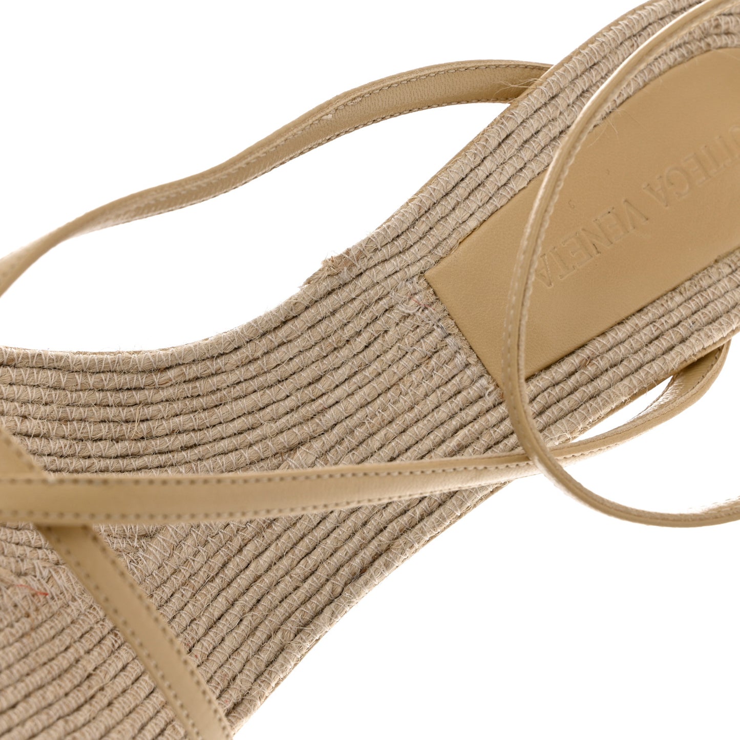 Raffia Lambskin Stretch Sandals 41 Cane Sugar