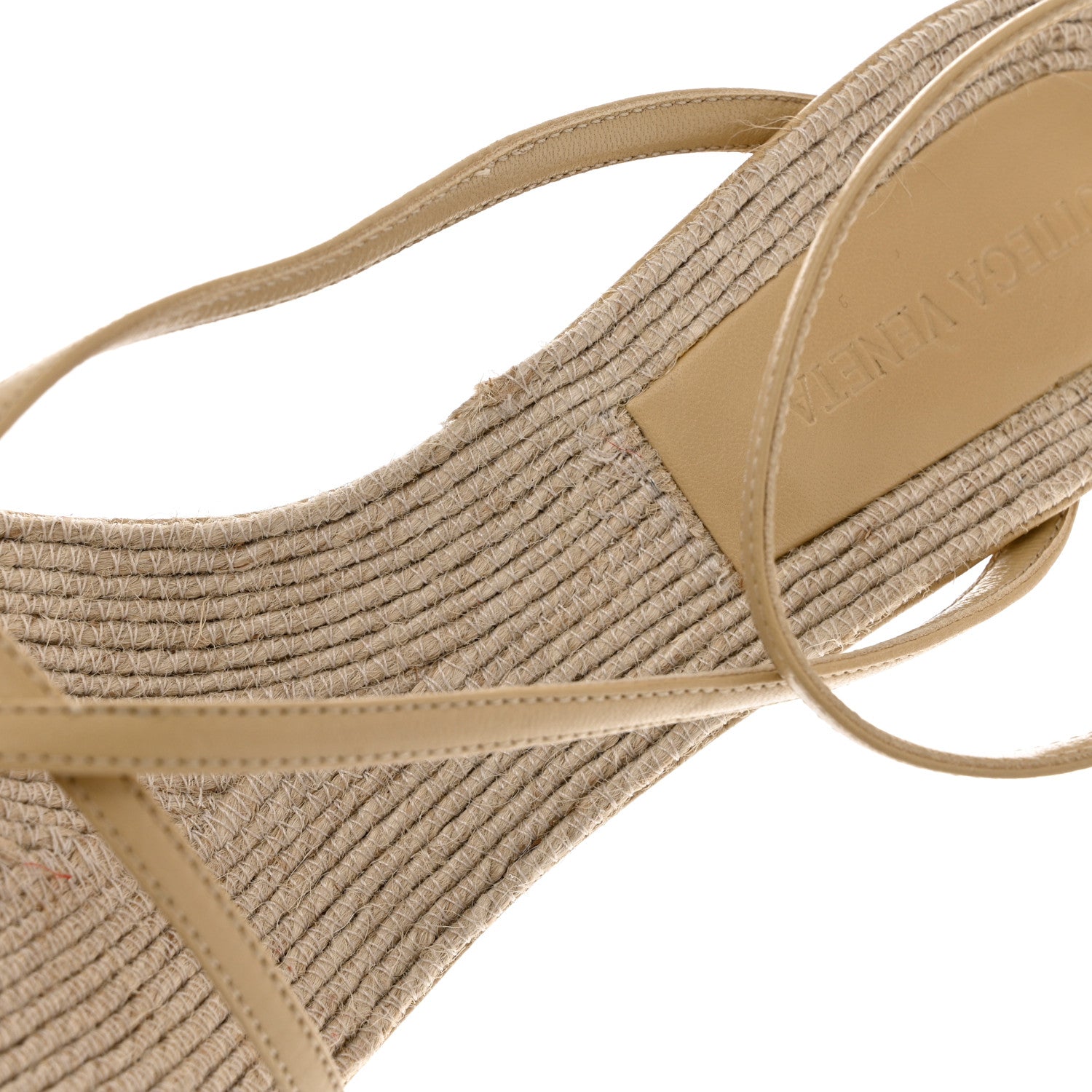 Bottega Veneta Raffia Lambskin Stretch Sandals 41 Cane Sugar 9 of 9
