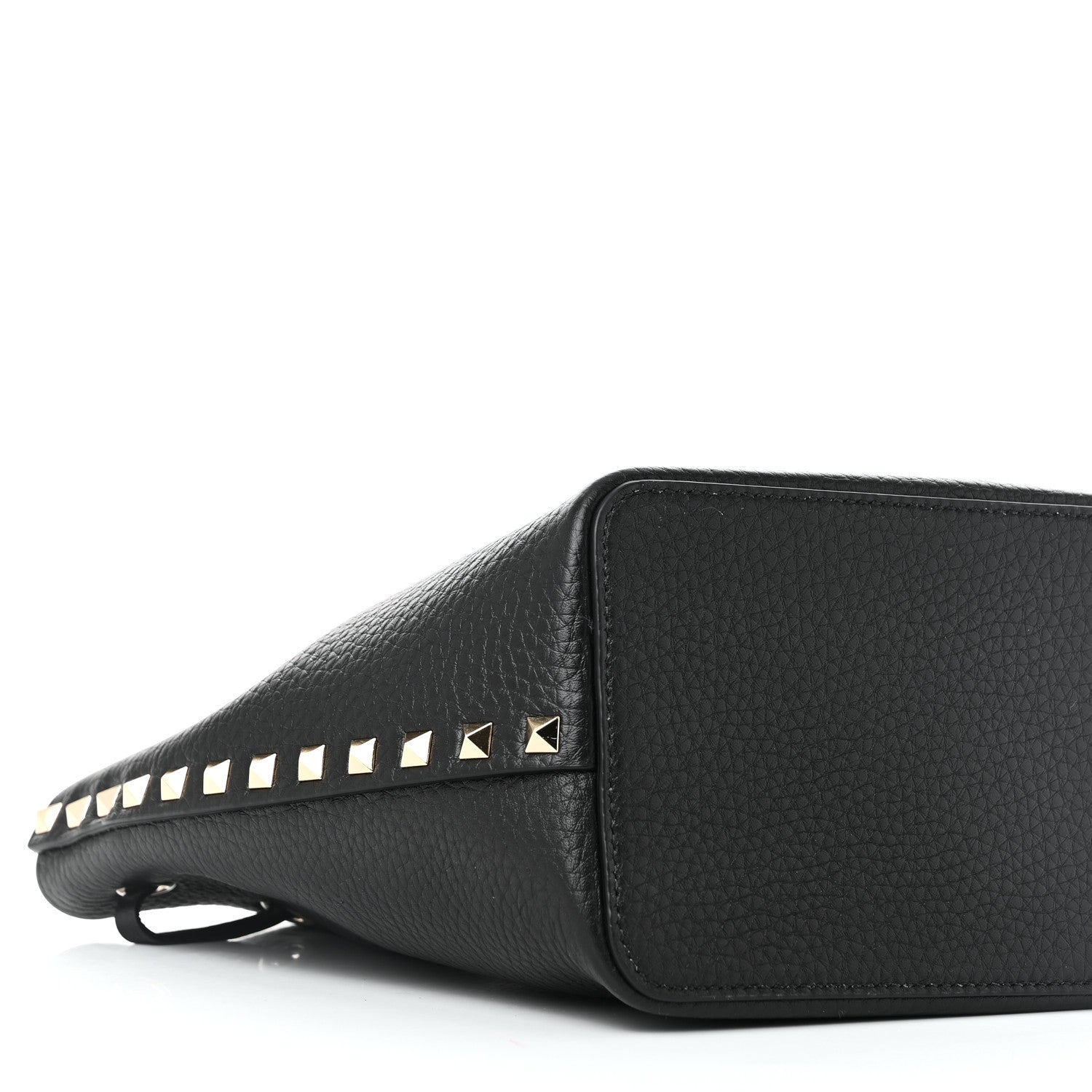 Valentino Garavani Grained Calfskin Rockstud Bucket Bag Black 8 of 9