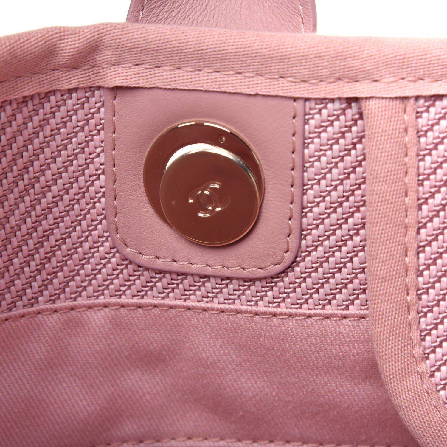 Chanel Mixed Fibers Calfskin Medium Deauville Tote Rose Pink 14 of 23