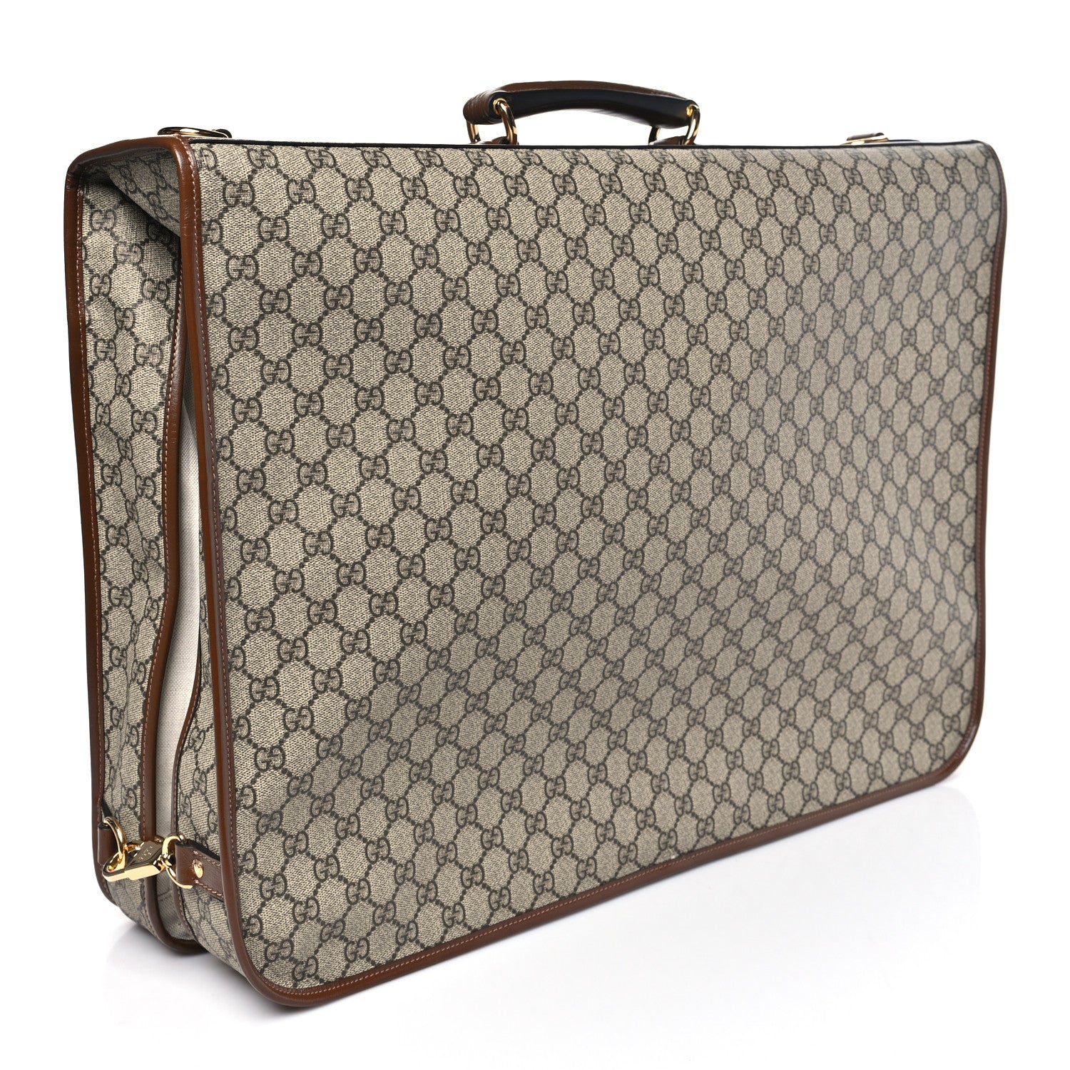 Gucci GG Supreme Monogram Azalea Calfskin Retro Interlocking G Garment Bag Beige Ebony Brown Sugar 2 of 9