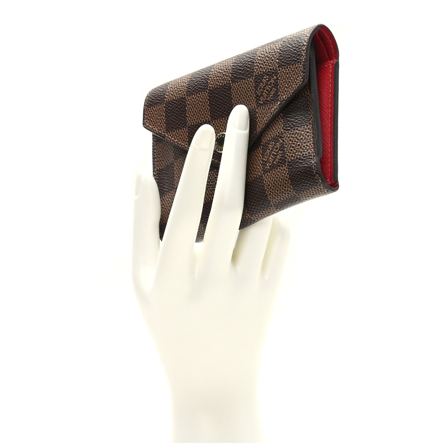 Louis Vuitton Damier Ebene Victorine Wallet Cherry 2 of 8