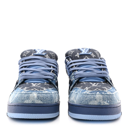 Louis Vuitton Monogram Denim Mens LV Trainer Sneakers 9.5 Blue 2 of 10