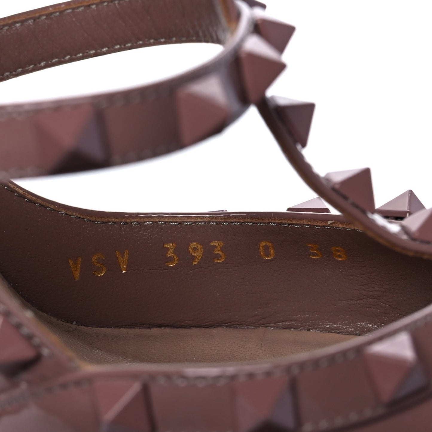 Patent Monochrome Rockstud Ankle Strap 100mm Pumps 38 Dark Nude