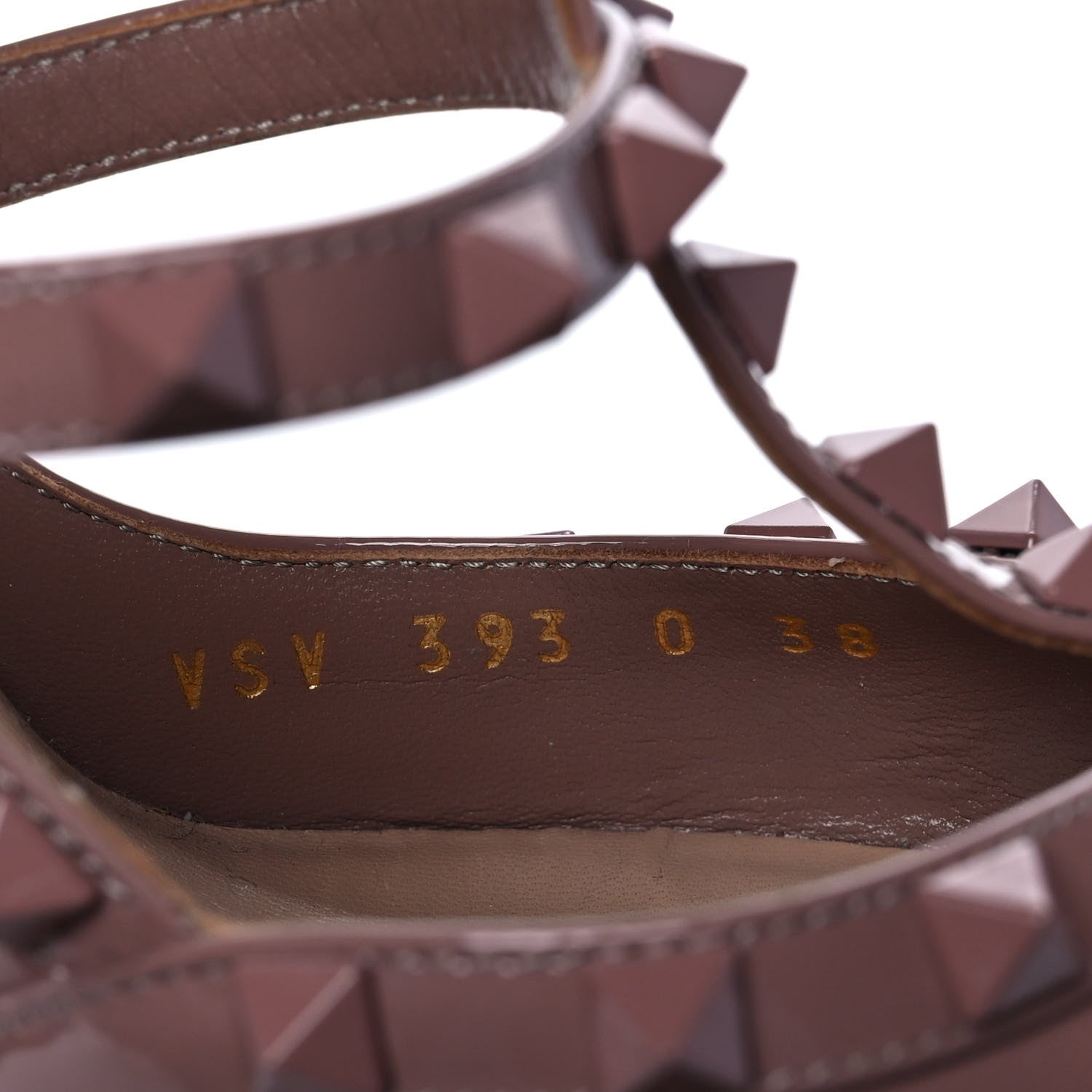 Valentino Garavani Patent Monochrome Rockstud Ankle Strap 100mm Pumps 38 Dark Nude 8 of 8