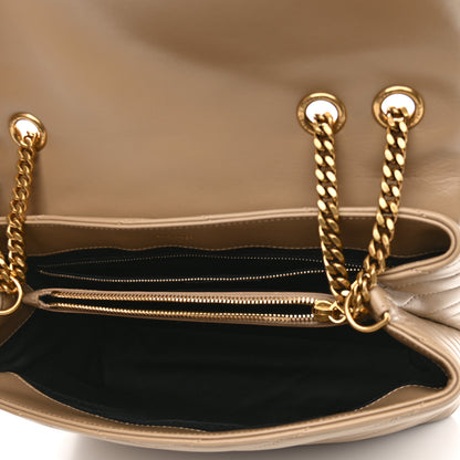 Saint Laurent Calfskin Y Quilted Monogram Medium Loulou Chain Satchel Dark Latte 5 of 11