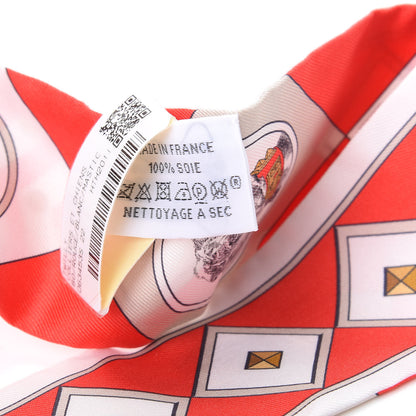 Hermes Silk Colliers Et Chiens Twilly Rouge White Mastic 2 of 4