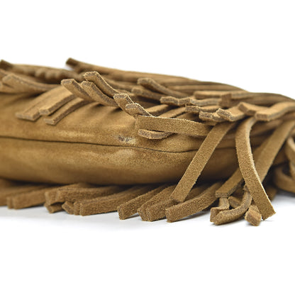 Saint Laurent Suede Fringe Medium Clutch Light Ocre 11 of 11