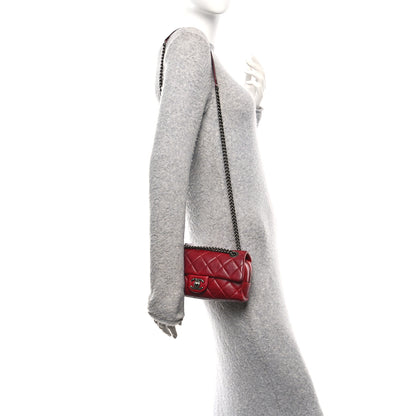 Chanel Glazed Calfskin Quilted Small Duo Color Flap Red 2 of 10