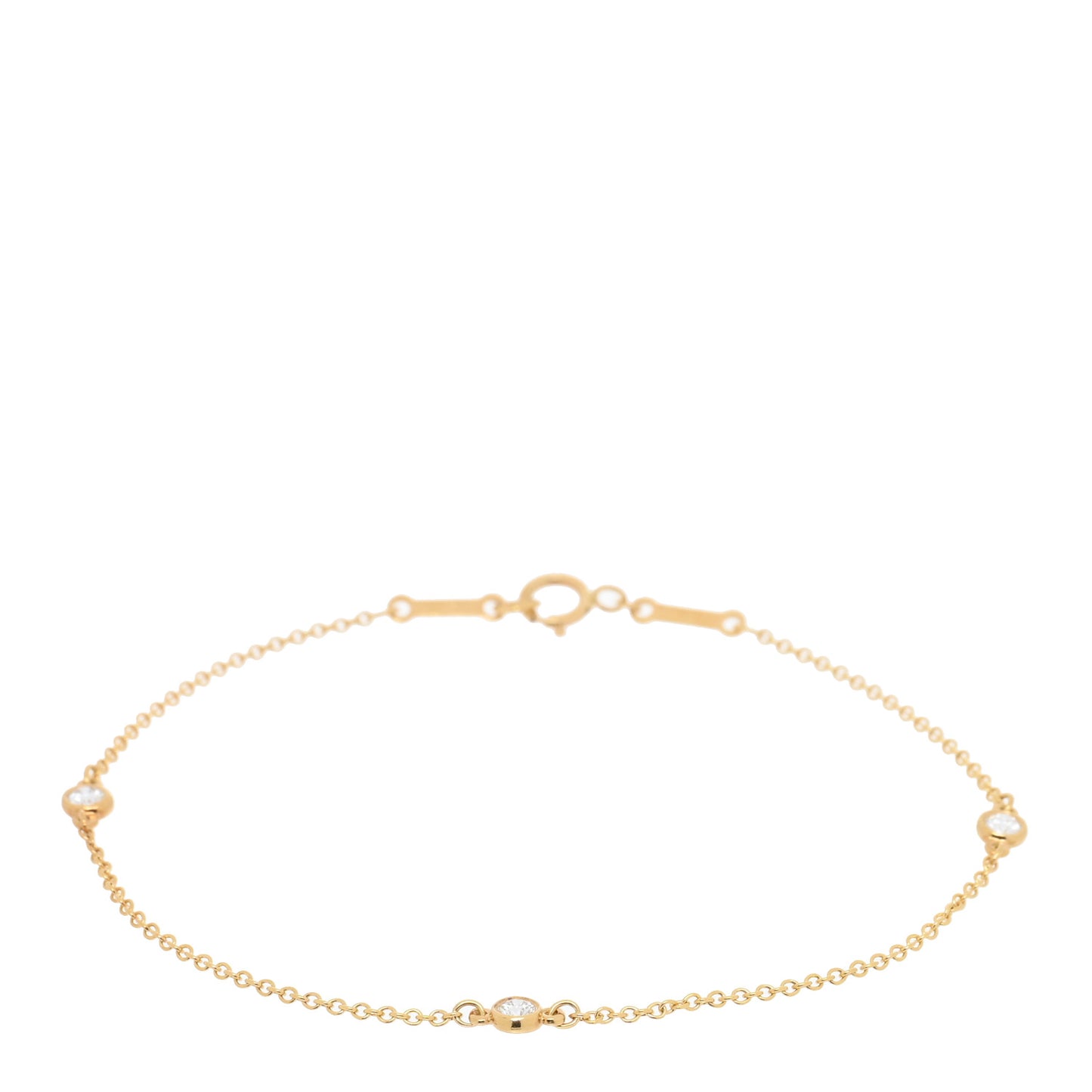 18K Yellow Gold Diamond .15ctw Elsa Peretti Diamonds by the Yard Station Bracelet