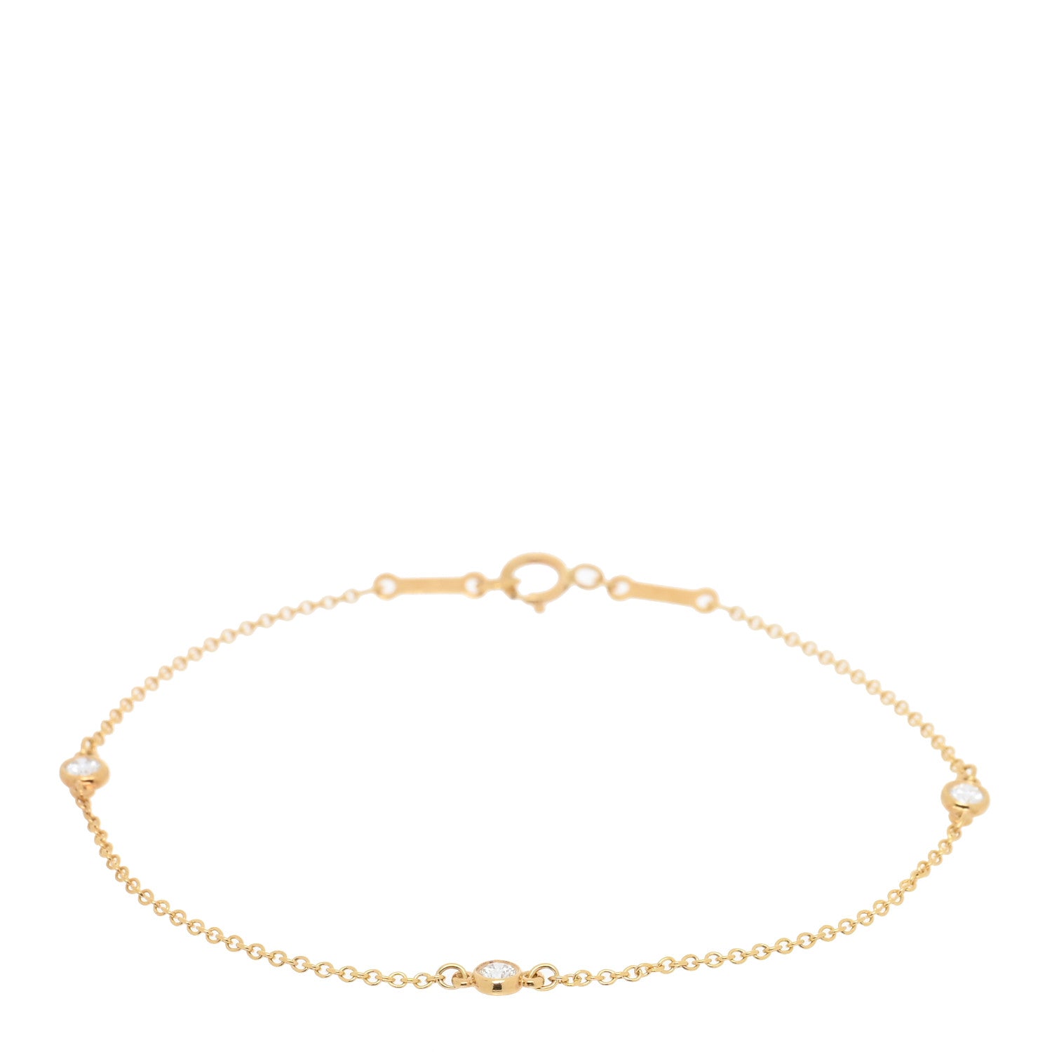 Tiffany 18K Yellow Gold Diamond .15ctw Elsa Peretti Diamonds by the Yard Station Bracelet 1 of 3