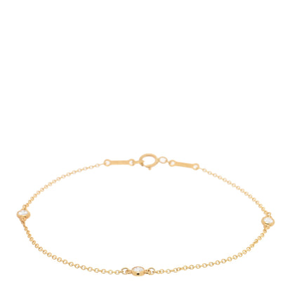 Tiffany 18K Yellow Gold Diamond .15ctw Elsa Peretti Diamonds by the Yard Station Bracelet 1 of 3