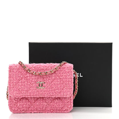 Chanel Tweed Quilted Flap Chain Waist Bag Pink 12 of 12