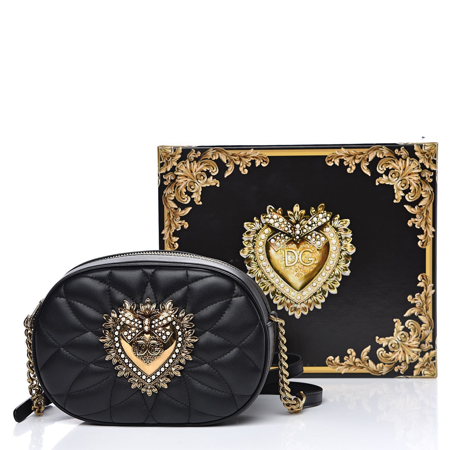 Dolce & Gabbana Smooth Calfskin Mini Devotion Camera Bag Black 10 of 10