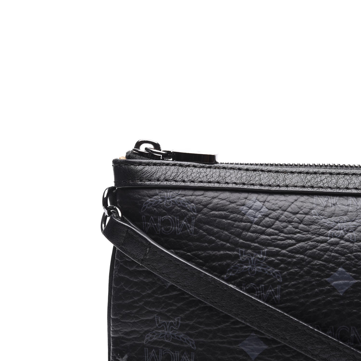 MCM Visetos Liz Shopper Tote Pouch Black 10 of 10