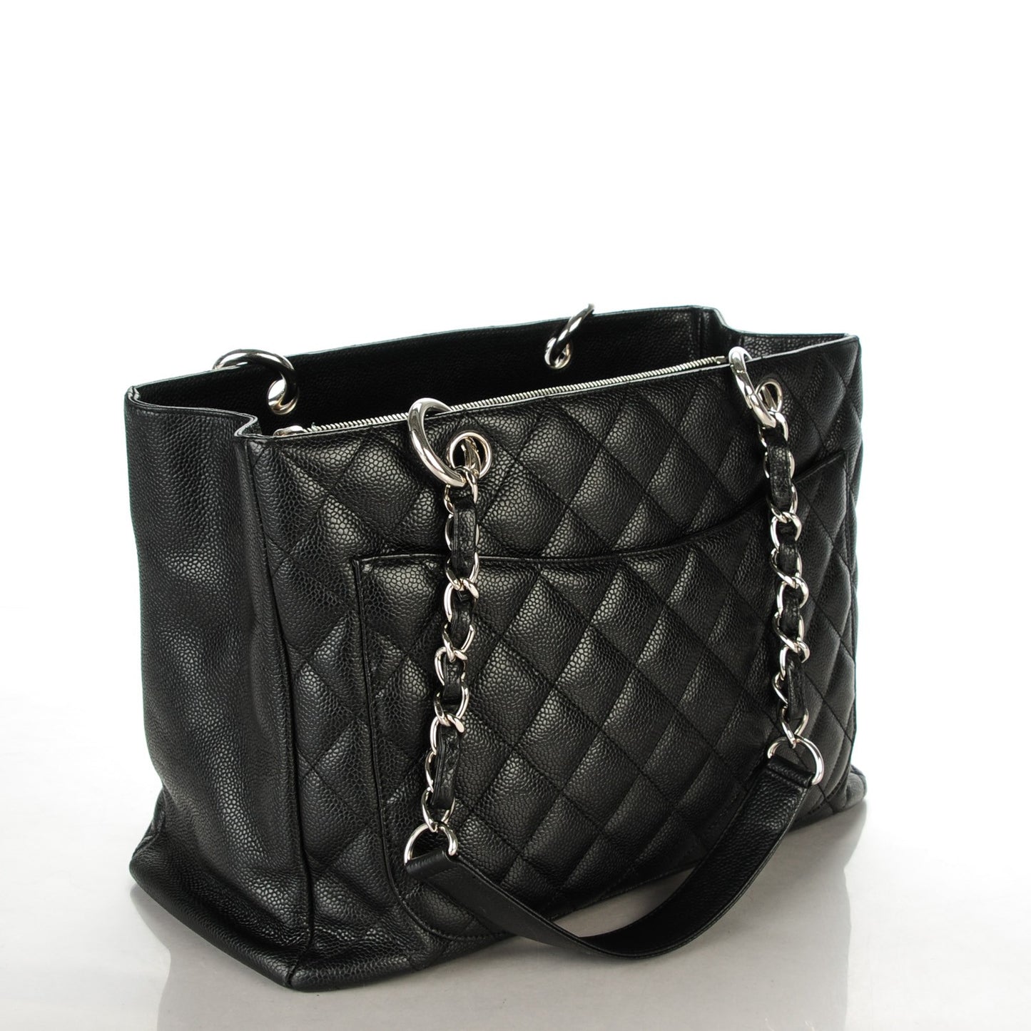Caviar Quilted Grand Shopping Tote GST Black