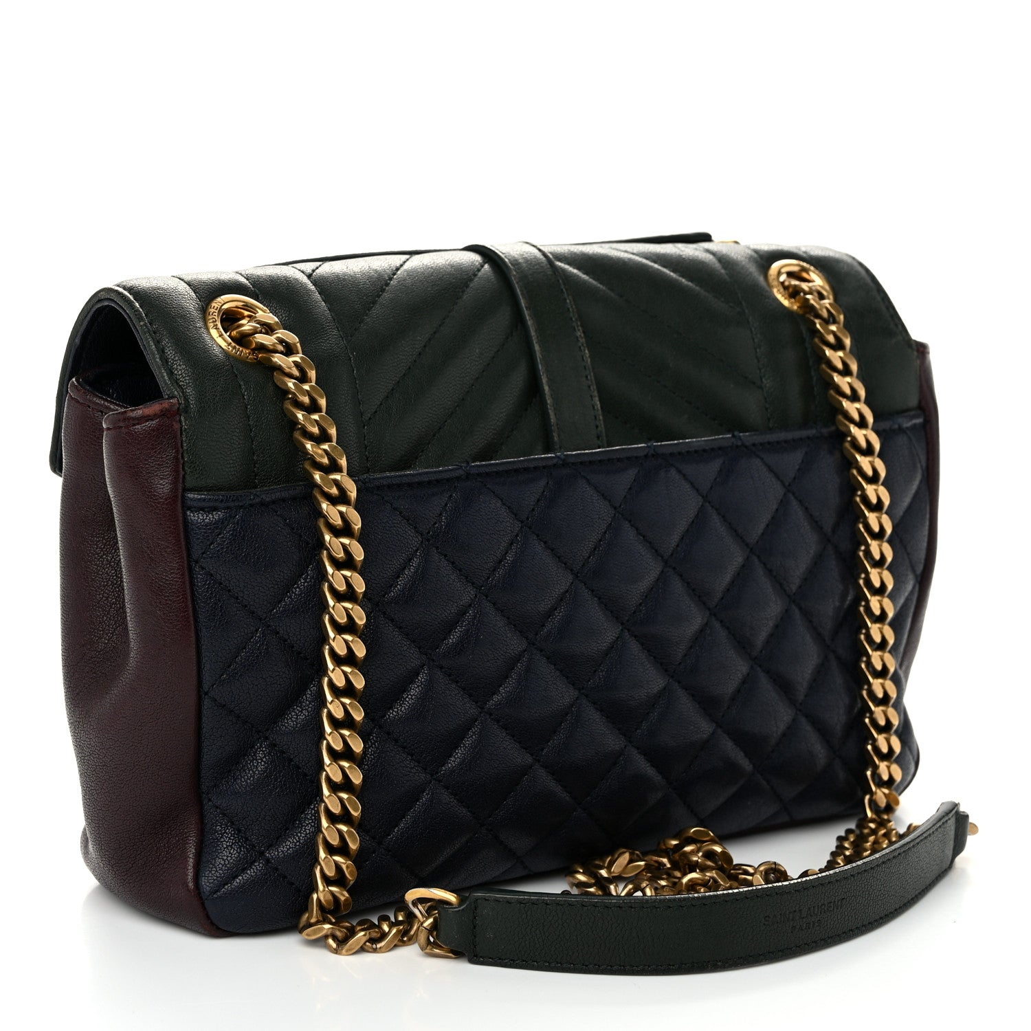 Saint Laurent Sheepskin Tri-Color Tri-Quilt Monogram Medium College Bag 3 of 14