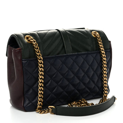 Saint Laurent Sheepskin Tri-Color Tri-Quilt Monogram Medium College Bag 3 of 14