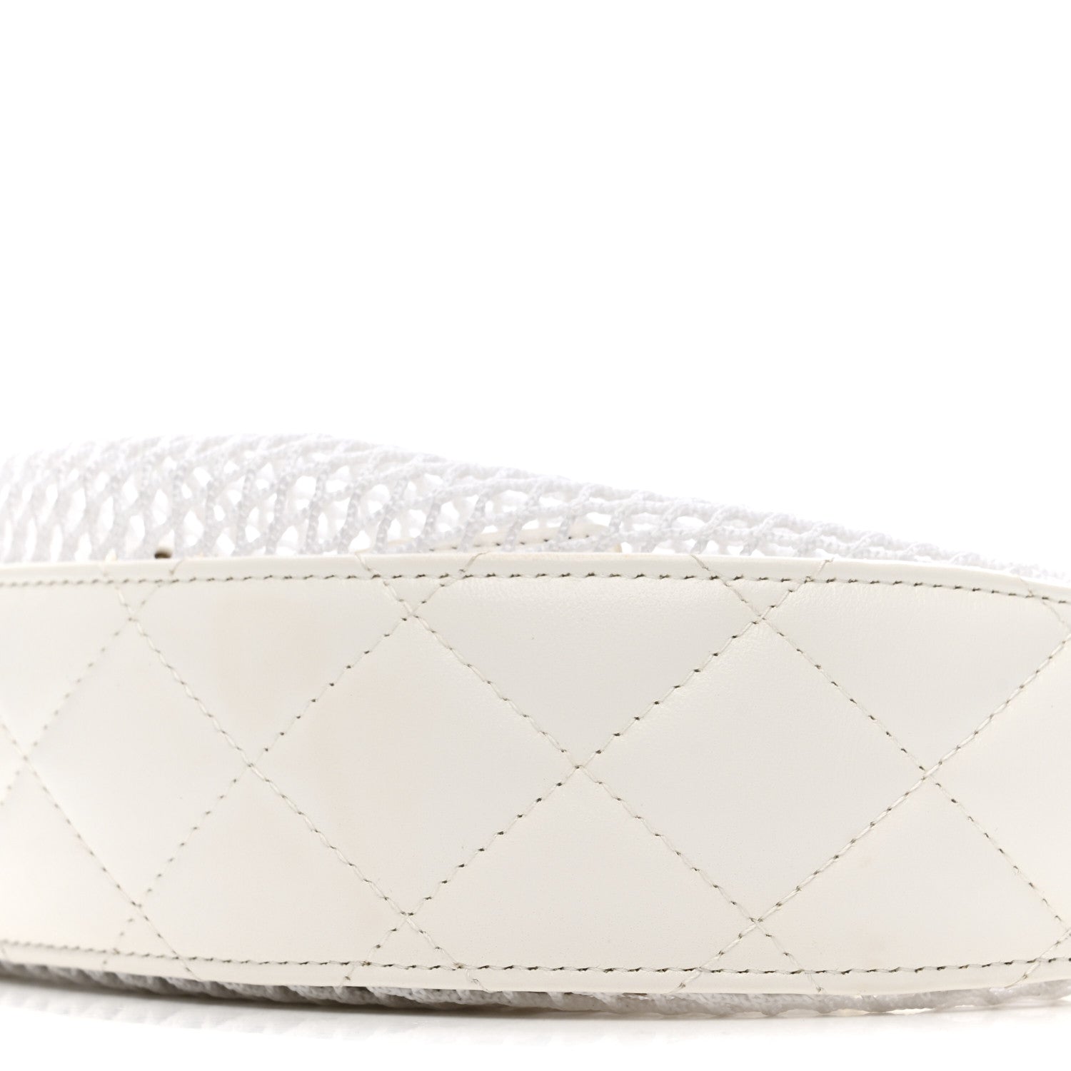 Chanel Mesh Shiny Lambskin Chain Hobo White 11 of 14
