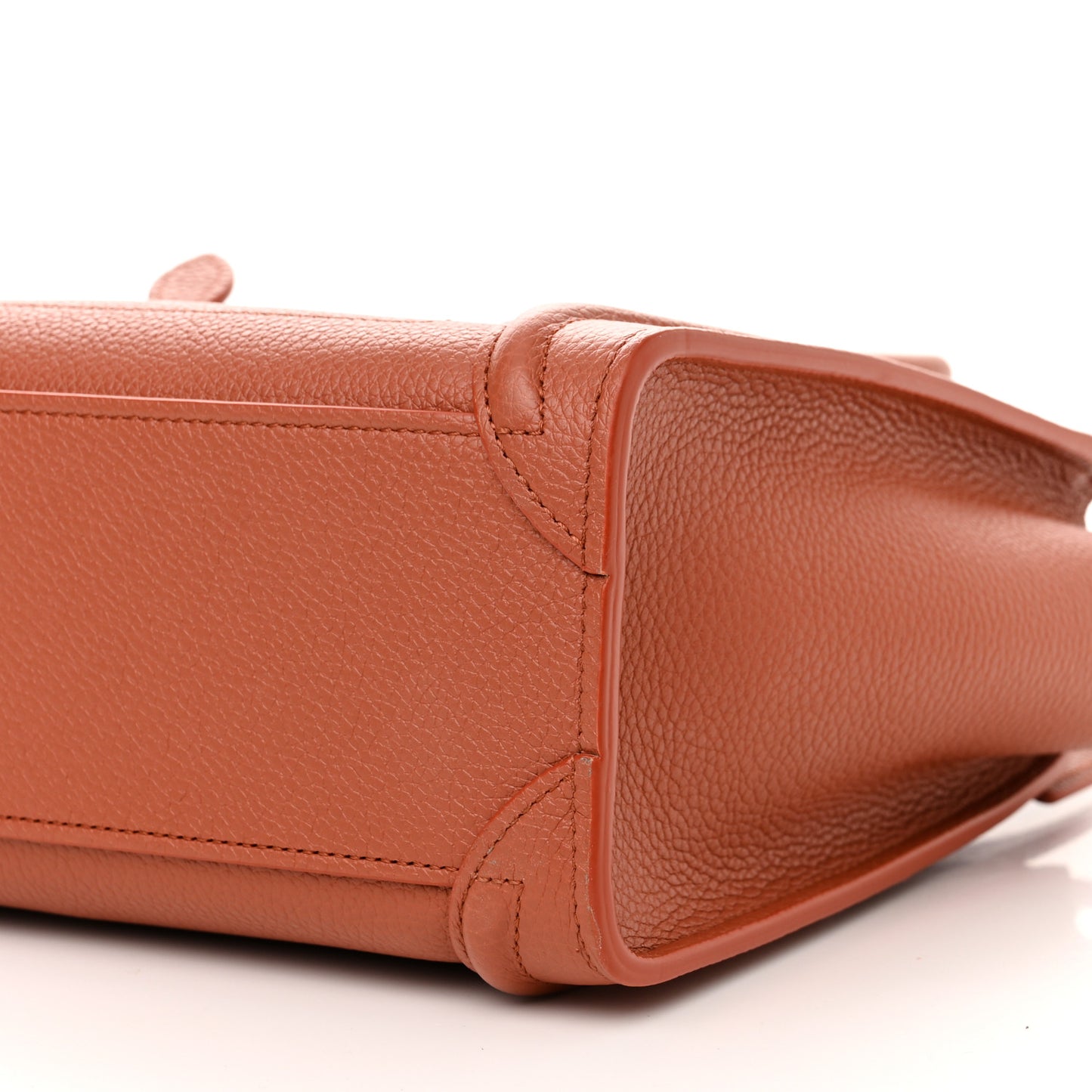 Drummed Calfskin Nano Luggage Terracotta