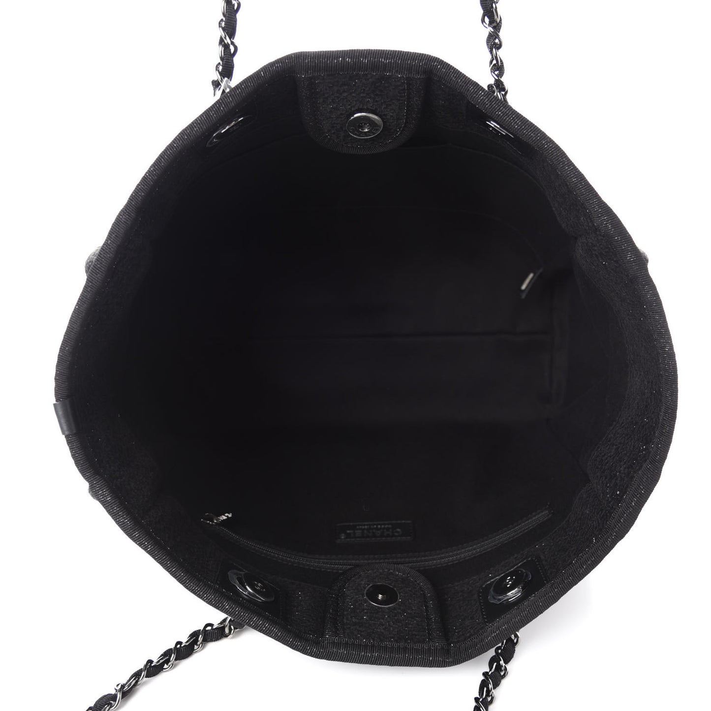 Lurex Canvas Small Deauville Tote Black