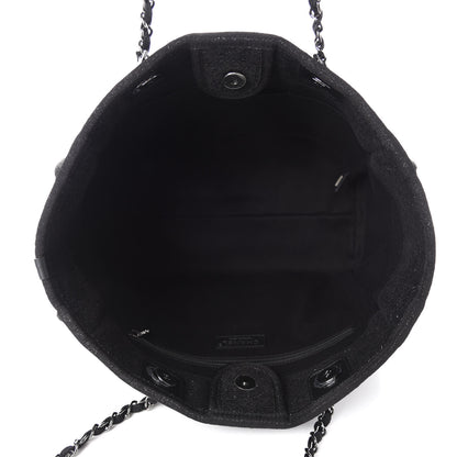 Chanel Lurex Canvas Small Deauville Tote Black 5 of 11