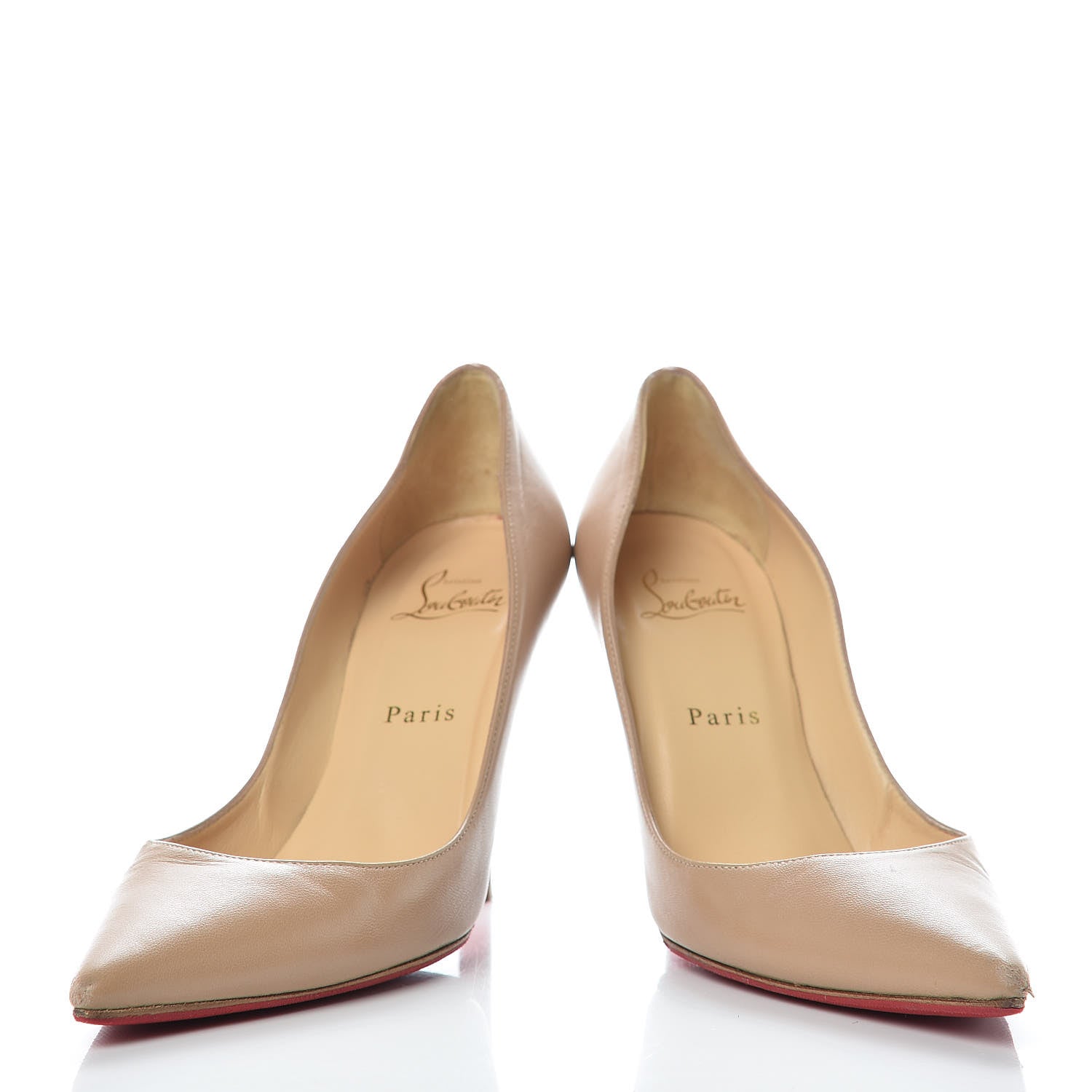 Christian Louboutin Kid Apostrophy 85 Pumps 37.5 Nude 6 of 21