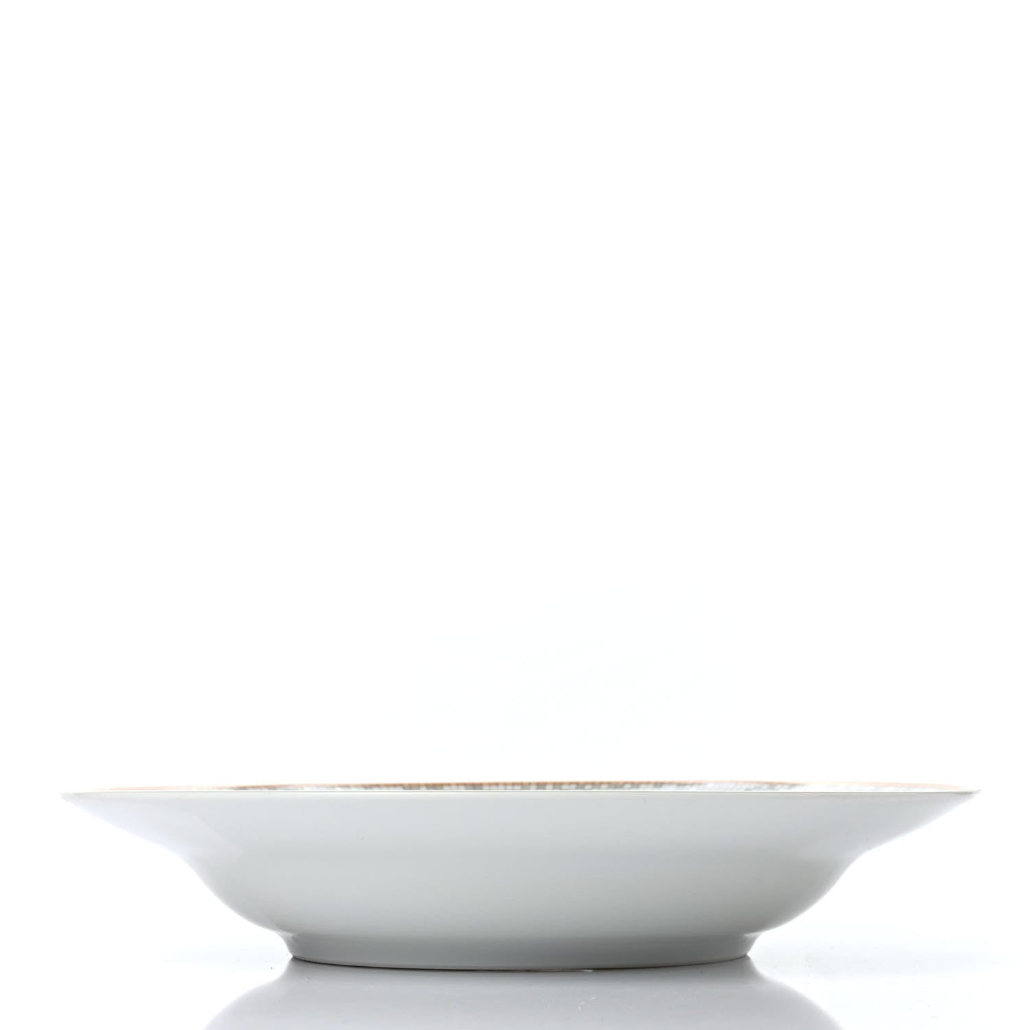 Hermes Porcelain Mosaique Au 24 Round Deep Platter Gold 4 of 4