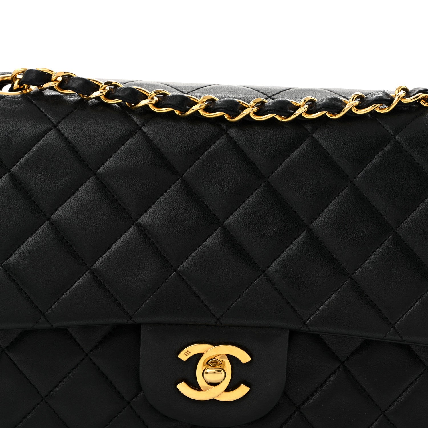 Chanel Lambskin Quilted Medium Double Flap Black 9 of 14
