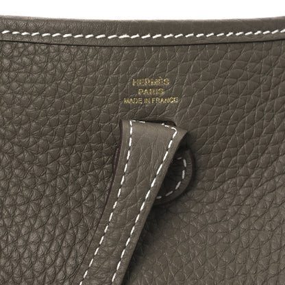 Hermes Taurillon Clemence Amazone Evelyne TPM Etoupe Bleu Indigo 6 of 13