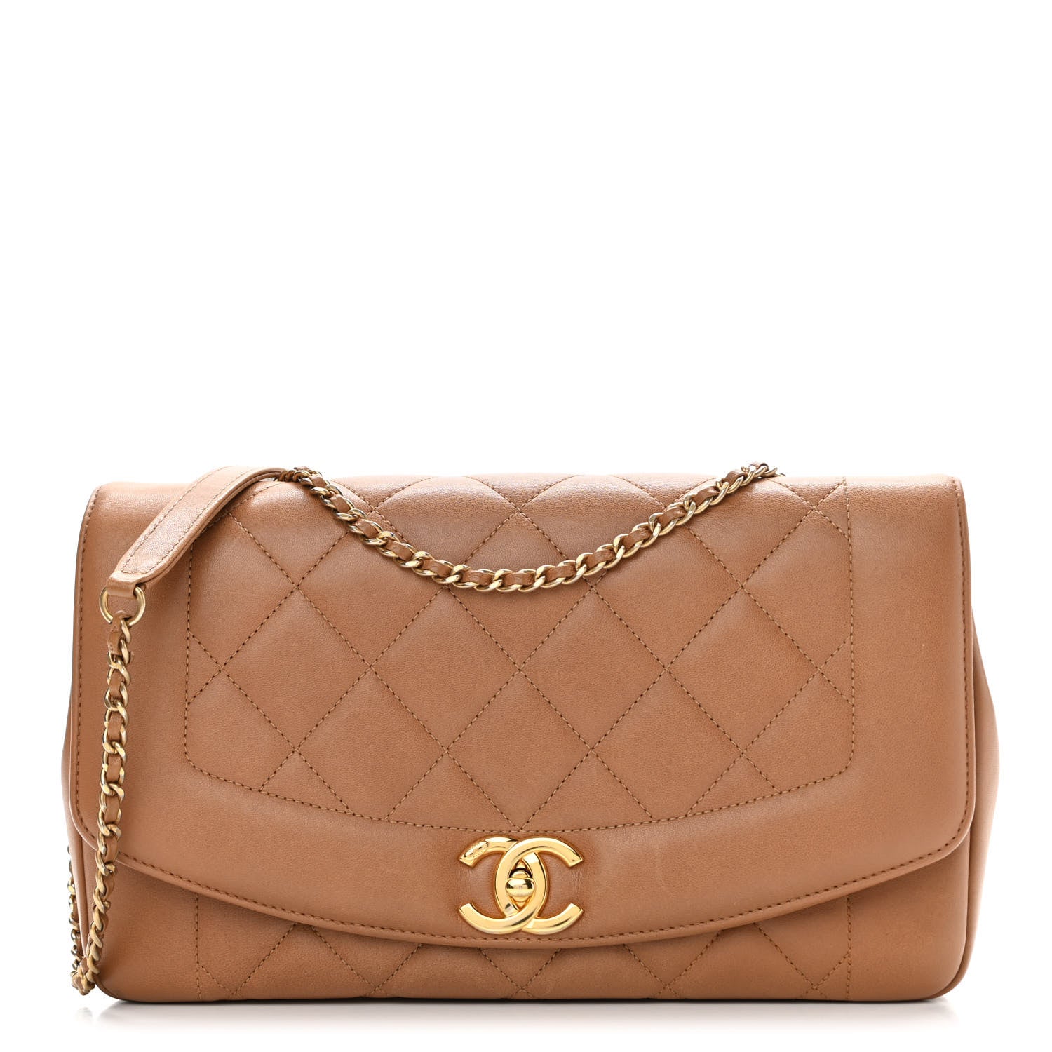 Chanel Lambskin Quilted Small Single Flap Beige 1 of 12