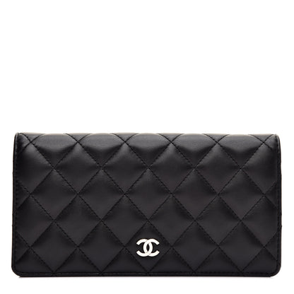 Chanel Lambskin Quilted Yen Wallet Black 1 of 8