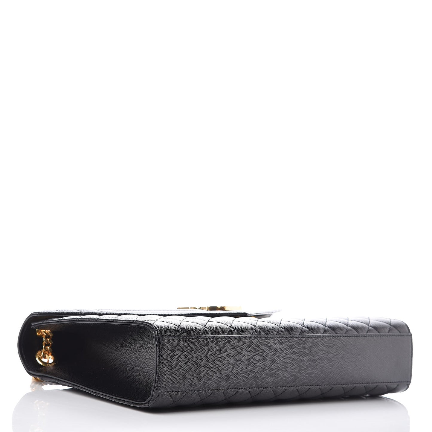 Grain De Poudre Textured Mixed Matelasse Large Triquilt Monogram Satchel Black