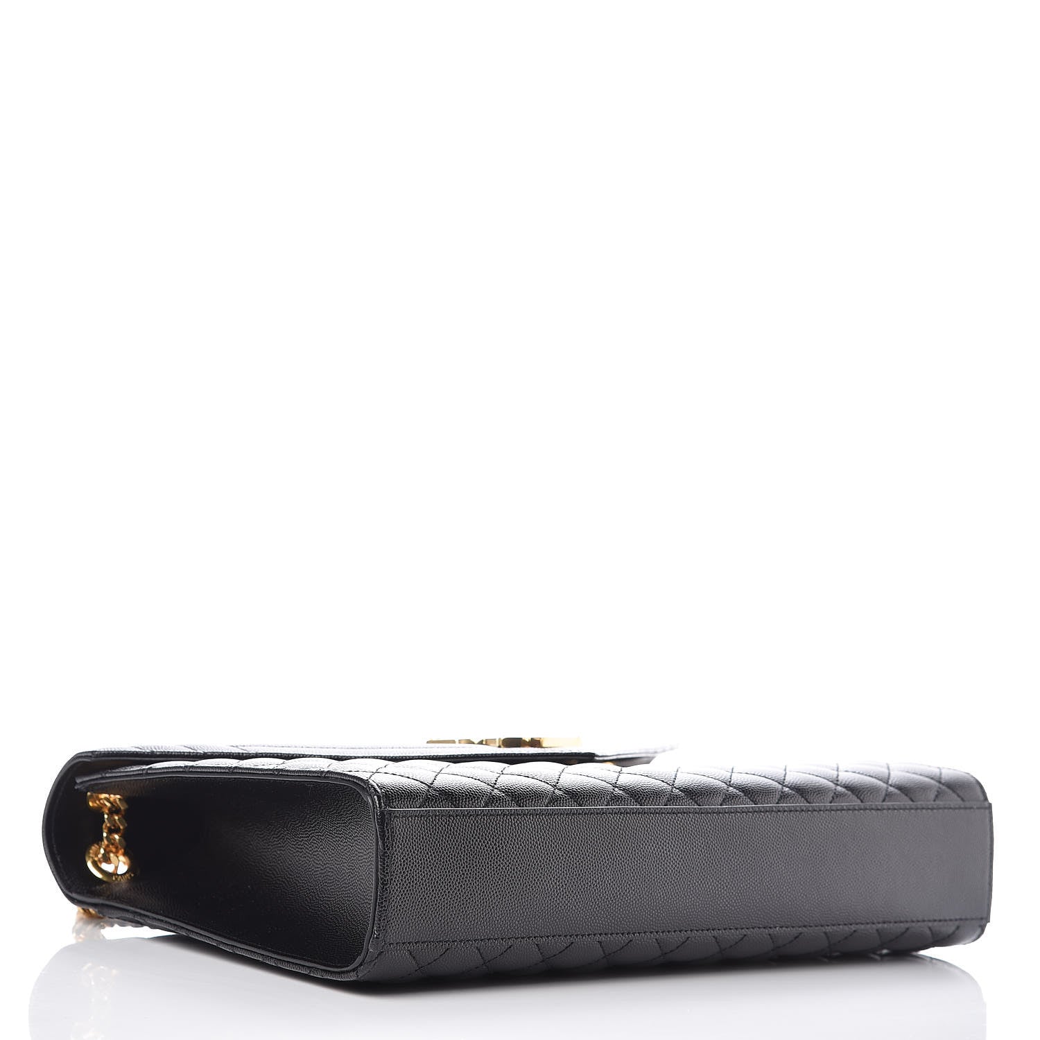 Saint Laurent Grain De Poudre Textured Mixed Matelasse Large Triquilt Monogram Satchel Black 3 of 9