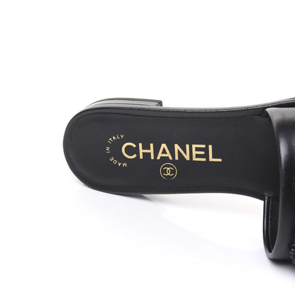 Chanel Lambskin Beaded CC Mules 34 Black 6 of 9
