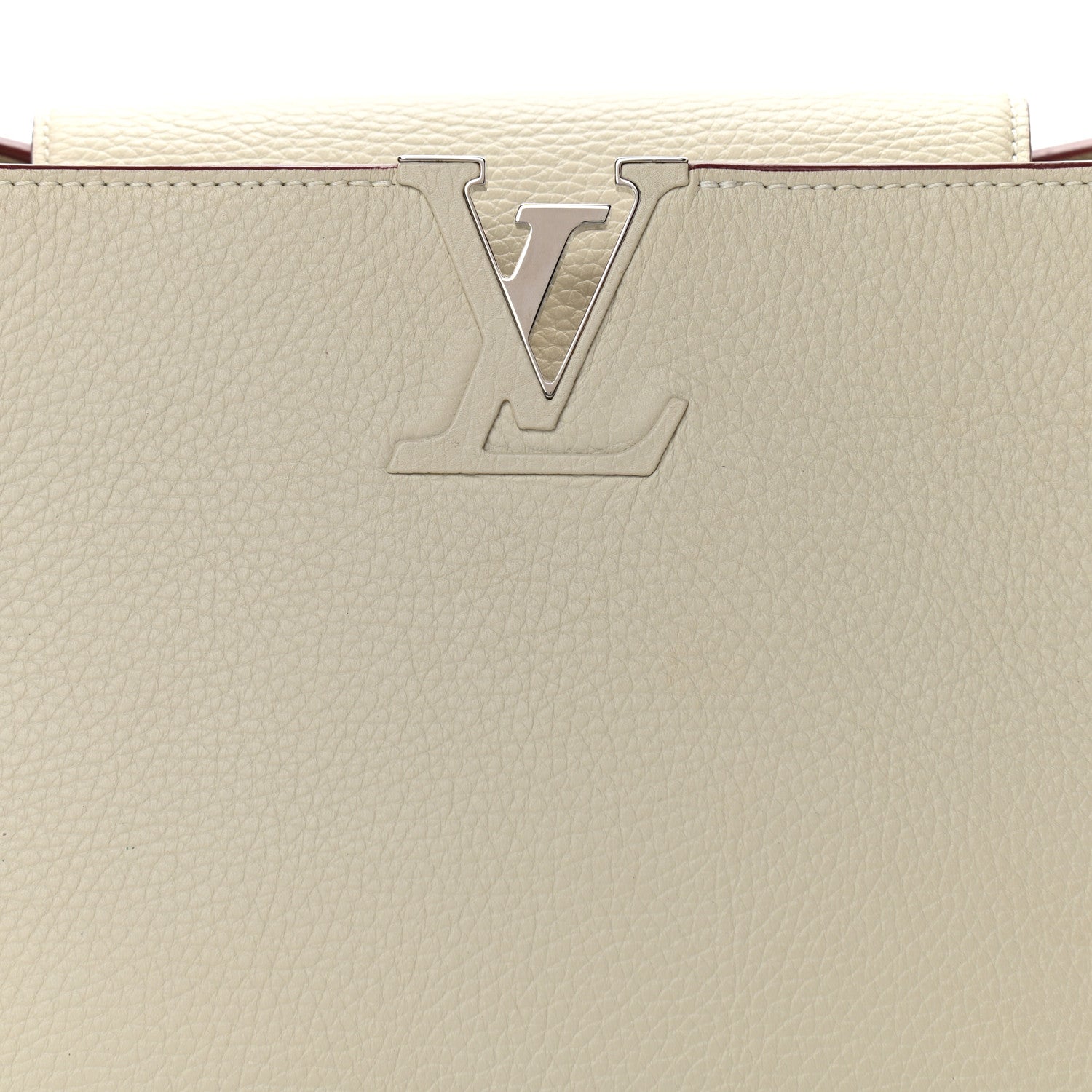 Louis Vuitton Taurillon Capucines MM Blanc Casse 7 of 13
