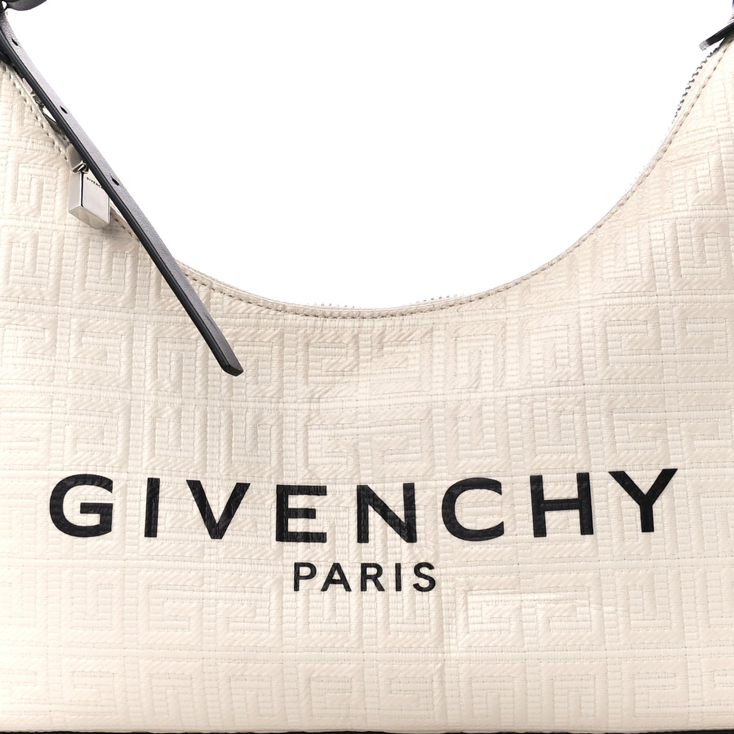 Coated Canvas Logo 4G Embossed Small Moon Cut Out Shoulder Bag Ivory