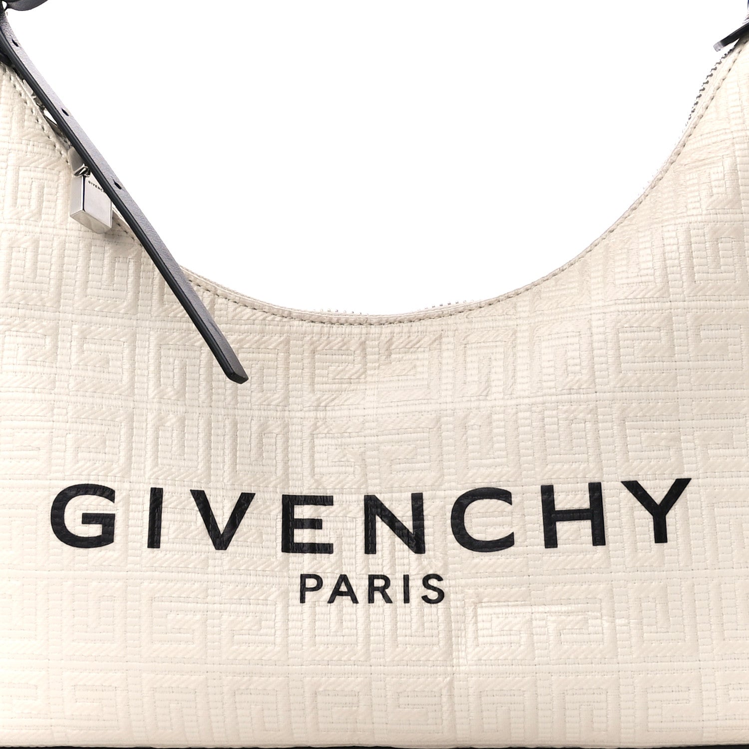 Givenchy Coated Canvas Logo 4G Embossed Small Moon Cut Out Shoulder Bag Ivory 8 of 12
