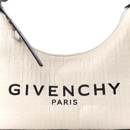 Givenchy Coated Canvas Logo 4G Embossed Small Moon Cut Out Shoulder Bag Ivory 8 of 12