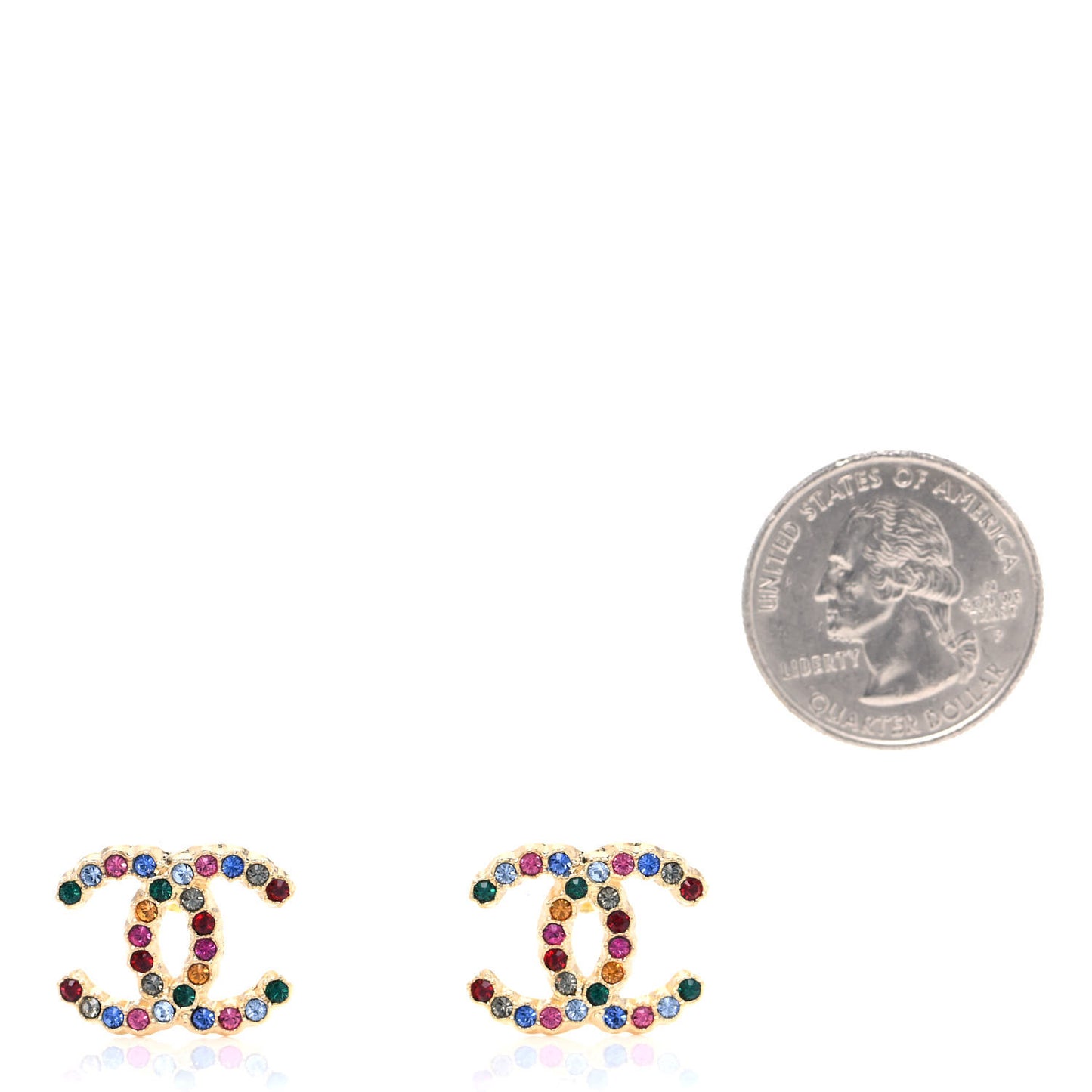 Crystal Over The Rainbow CC Earrings Gold Multicolor