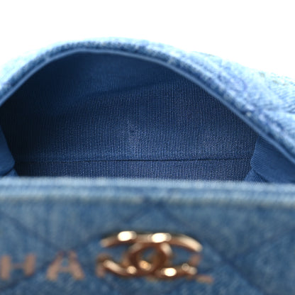 Chanel Denim Quilted Denim Mood Clutch With Chain Blue Multicolor 8 of 19