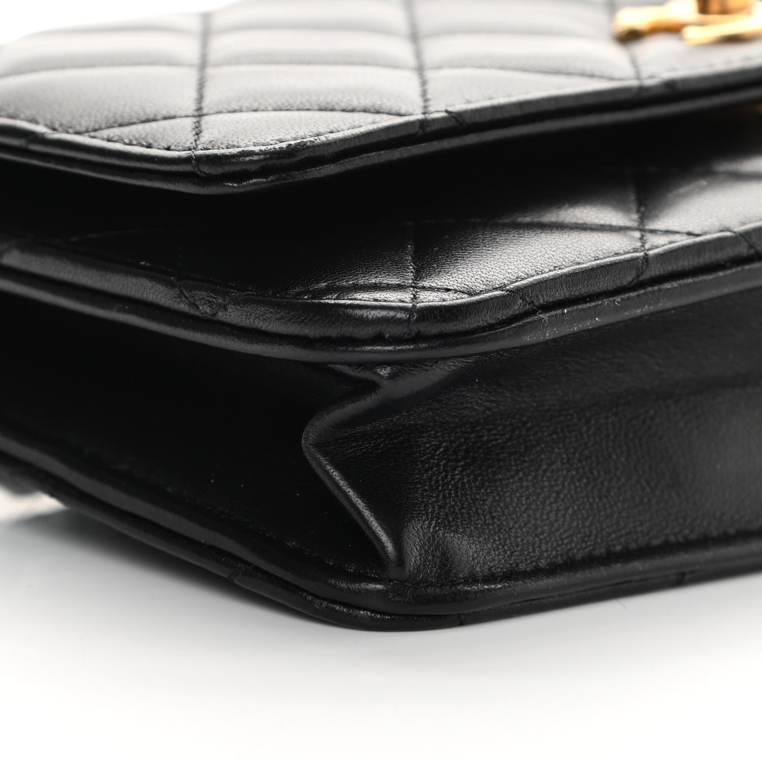 Chanel Lambskin Quilted CC Pearl Crush Wallet on Chain WOC Black 10 of 14