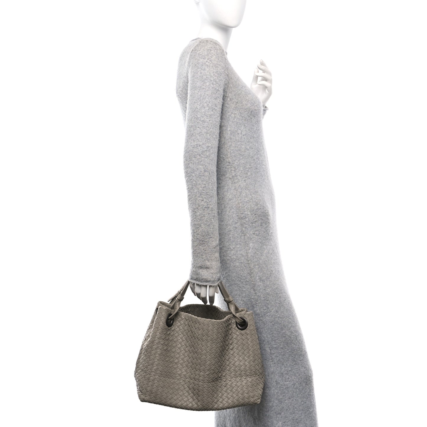 Nappa Intrecciato Medium Garda Bag Fume