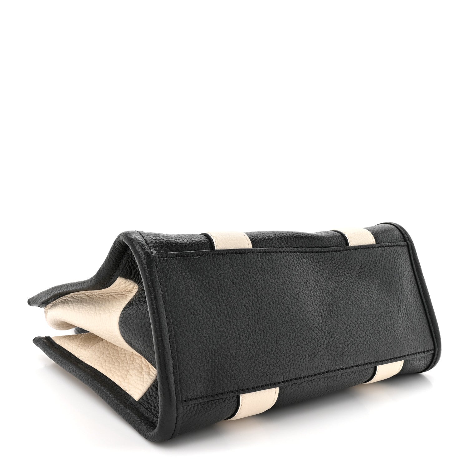 Marc Jacobs Grained Calfskin Small The Tote Bag Ivory Black 4 of 10