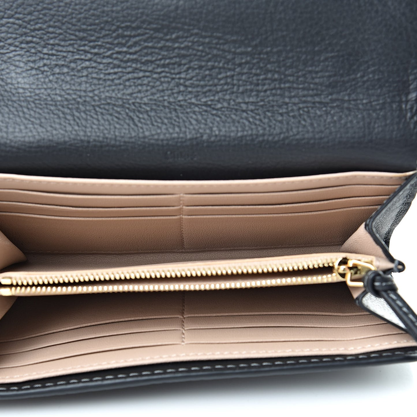 Calfskin Marcie Continental Flap Wallet Black