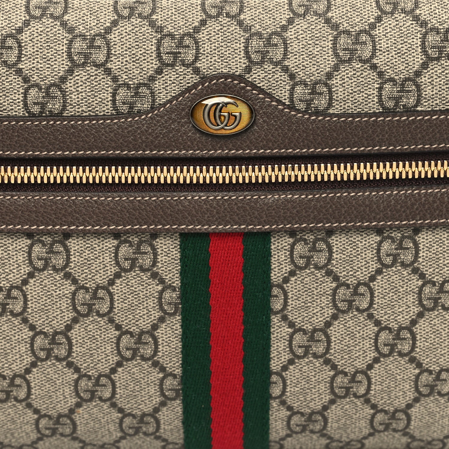 Gucci GG Supreme Monogram Web Small Ophidia Shoulder Bag Brown 8 of 10