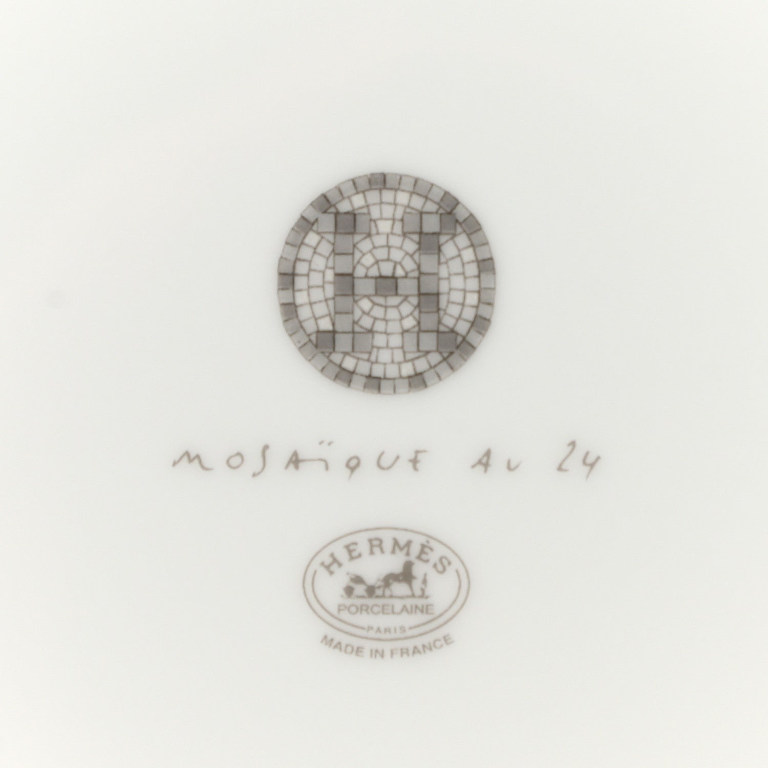 Hermes Porcelain Mosaique Au 24 Platine Presentation Plate Set of 2 5 of 6
