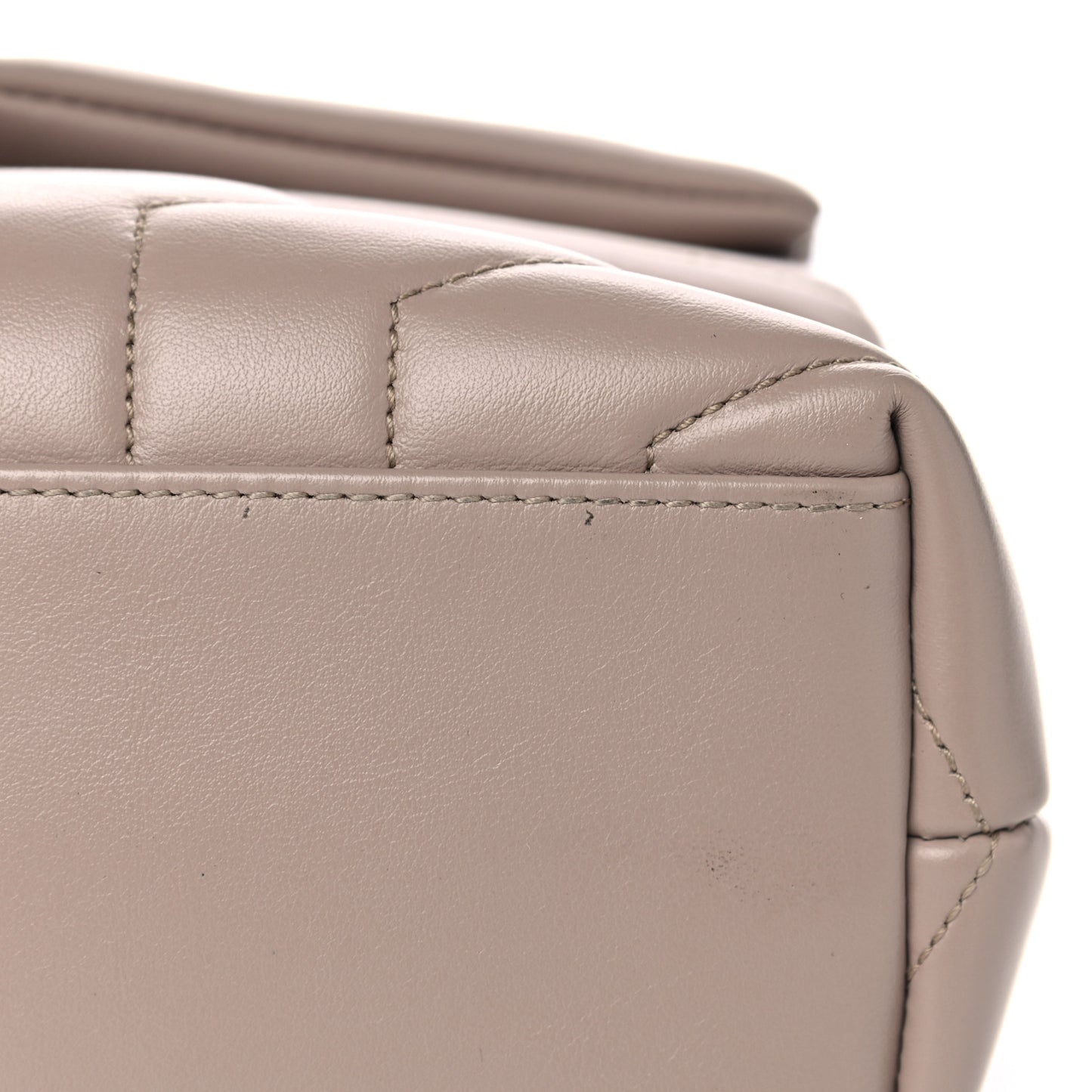 Calfskin Y Quilted Monogram Small Loulou Chain Satchel Light Natural
